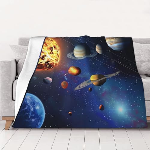 Bedruckte Flanell-Fleecedecke mit Sonnensystem, Couchdecke, Sofa-Settees, flauschige, dicke Decken sind für alle Jahreszeiten geeignet, 203 x 152 cm Bedruckte Flanell-Fleecedecke mit Sonnensystem, Couchdecke, Sofa-Settees, flauschige, dicke Decken sind für alle Jahreszeiten geeignet, 203 x 152 cm von FHESDMN