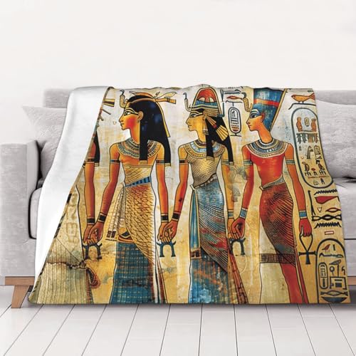 FHESDMN Bedruckte Flanell-Fleecedecke für Frauen im alten Ägypten, Couchdecke, Sofabett, flauschige, dicke Decken sind für alle Jahreszeiten geeignet, 80 x 60 cm FHESDMN Bedruckte Flanell-Fleecedecke für Frauen im alten Ägypten, Couchdecke, Sofabett, flauschige, dicke Decken sind für alle Jahreszeiten geeignet, 80 x 60 cm von FHESDMN