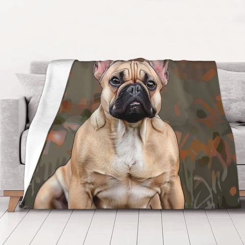 FHESDMN Bedruckte Flanell-Fleecedecke mit französischer Bulldogge, Couchdecke, Sofa-Settees, flauschige, dicke Decken sind für alle Jahreszeiten geeignet, 60 x 50 cm FHESDMN Bedruckte Flanell-Fleecedecke mit französischer Bulldogge, Couchdecke, Sofa-Settees, flauschige, dicke Decken sind für alle Jahreszeiten geeignet, 60 x 50 cm von FHESDMN