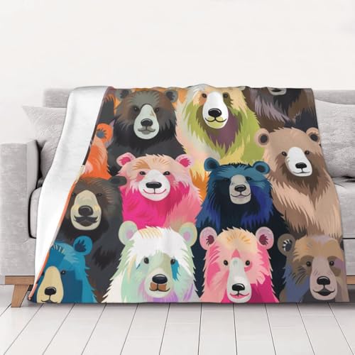 FHESDMN Bunte Bären-bedruckte Flanell-Fleecedecke, Couchdecke, Sofa-Settees, flauschige, dicke Decken sind für alle Jahreszeiten geeignet, 50 x 40 cm FHESDMN Bunte Bären-bedruckte Flanell-Fleecedecke, Couchdecke, Sofa-Settees, flauschige, dicke Decken sind für alle Jahreszeiten geeignet, 50 x 40 cm von FHESDMN