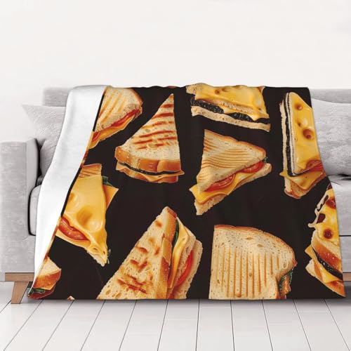 FHESDMN Cheese Sandwiches bedruckte Flanell-Fleecedecke, Couchdecke, Sofabett, flauschige, dicke Decken sind für alle Jahreszeiten geeignet, 40 x 30 cm FHESDMN Cheese Sandwiches bedruckte Flanell-Fleecedecke, Couchdecke, Sofabett, flauschige, dicke Decken sind für alle Jahreszeiten geeignet, 40 x 30 cm von FHESDMN