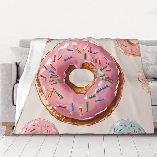 FHESDMN Donut-bedruckte Flanell-Fleecedecke, Couchdecke, Sofaset, flauschige, dicke Decken sind für alle Jahreszeiten geeignet, 50 x 40 cm FHESDMN Donut-bedruckte Flanell-Fleecedecke, Couchdecke, Sofaset, flauschige, dicke Decken sind für alle Jahreszeiten geeignet, 50 x 40 cm von FHESDMN