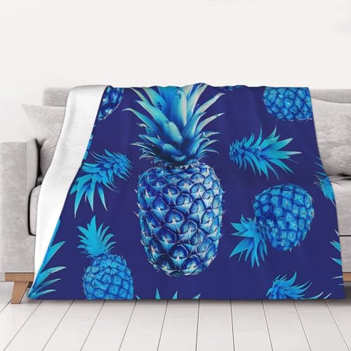 FHESDMN Flanell-Fleecedecke, bedruckt, Motiv: Blaue Ananas, Couchdecke, Sofa-Settees, flauschige, dicke Decken sind für alle Jahreszeiten geeignet, 50 x 40 cm FHESDMN Flanell-Fleecedecke, bedruckt, Motiv: Blaue Ananas, Couchdecke, Sofa-Settees, flauschige, dicke Decken sind für alle Jahreszeiten geeignet, 50 x 40 cm von FHESDMN