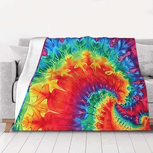 FHESDMN Flanell-Fleecedecke in Regenbogenfarben, bedruckt, für alle Jahreszeiten, 80 x 60 cm, Rot von FHESDMN