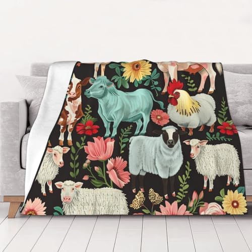 FHESDMN Flanell-Fleecedecke mit Bauernhoftier-Druck, Couchdecke, Sofa-Settees, flauschige, dicke Decken sind für alle Jahreszeiten geeignet, 50 x 40 cm FHESDMN Flanell-Fleecedecke mit Bauernhoftier-Druck, Couchdecke, Sofa-Settees, flauschige, dicke Decken sind für alle Jahreszeiten geeignet, 50 x 40 cm von FHESDMN