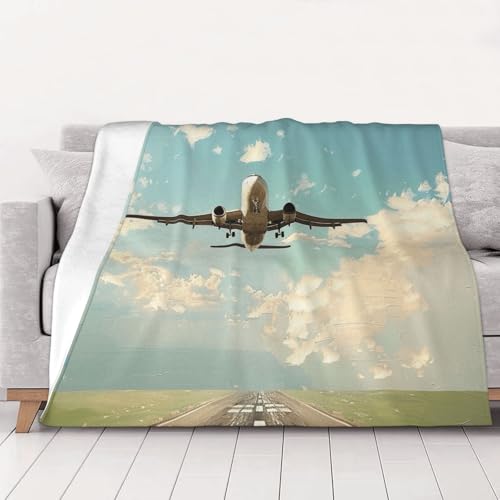 FHESDMN Flanell-Fleecedecke mit Flugzeugdruck, Couchdecke, Sofa-Settees, flauschige, dicke Decken sind für alle Jahreszeiten geeignet, 80 x 60 cm FHESDMN Flanell-Fleecedecke mit Flugzeugdruck, Couchdecke, Sofa-Settees, flauschige, dicke Decken sind für alle Jahreszeiten geeignet, 80 x 60 cm von FHESDMN