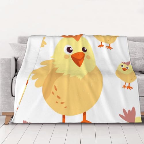 FHESDMN Flanell-Fleecedecke mit Hühnerküken-Motiv, Couchdecke, Sofa-Settees, flauschige, dicke Decken sind für alle Jahreszeiten geeignet, 80 x 60 cm FHESDMN Flanell-Fleecedecke mit Hühnerküken-Motiv, Couchdecke, Sofa-Settees, flauschige, dicke Decken sind für alle Jahreszeiten geeignet, 80 x 60 cm von FHESDMN
