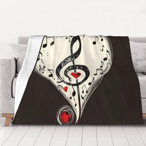 FHESDMN Flanell-Fleecedecke mit Musiksymbolen, bedruckt, Couchdecke, Sofa-Settees, flauschige, dicke Decken sind für alle Jahreszeiten geeignet, 50 x 40 cm FHESDMN Flanell-Fleecedecke mit Musiksymbolen, bedruckt, Couchdecke, Sofa-Settees, flauschige, dicke Decken sind für alle Jahreszeiten geeignet, 50 x 40 cm von FHESDMN