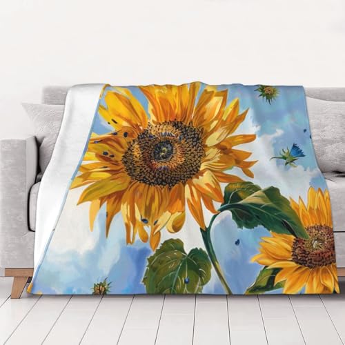 FHESDMN Flanell-Fleecedecke mit Sonnenblumen-Motiv, Couchdecke, Sofa-Settees, flauschige, dicke Decken sind für alle Jahreszeiten geeignet, 50 x 40 cm FHESDMN Flanell-Fleecedecke mit Sonnenblumen-Motiv, Couchdecke, Sofa-Settees, flauschige, dicke Decken sind für alle Jahreszeiten geeignet, 50 x 40 cm von FHESDMN