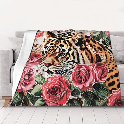 FHESDMN Flanell-Fleecedecke mit Tier-/Leopardenmuster, Rosen-Motiv, Couchdecke, Sofa-Design, flauschige, dicke Decken sind für alle Jahreszeiten geeignet, 40 x 30 cm FHESDMN Flanell-Fleecedecke mit Tier-/Leopardenmuster, Rosen-Motiv, Couchdecke, Sofa-Design, flauschige, dicke Decken sind für alle Jahreszeiten geeignet, 40 x 30 cm von FHESDMN