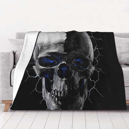 FHESDMN Flanell-Fleecedecke mit Totenkopf-Motiv, Couchdecke, Sofa-Settees, flauschige, dicke Decken sind für alle Jahreszeiten geeignet, 50 x 40 cm FHESDMN Flanell-Fleecedecke mit Totenkopf-Motiv, Couchdecke, Sofa-Settees, flauschige, dicke Decken sind für alle Jahreszeiten geeignet, 50 x 40 cm von FHESDMN