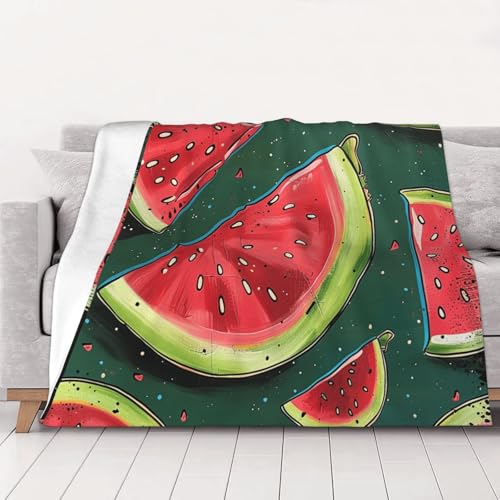 FHESDMN Flanell-Fleecedecke mit Wassermelonen-Druck, Couchdecke, Sofaset, flauschige, dicke Decken sind für alle Jahreszeiten geeignet, 50 x 40 cm FHESDMN Flanell-Fleecedecke mit Wassermelonen-Druck, Couchdecke, Sofaset, flauschige, dicke Decken sind für alle Jahreszeiten geeignet, 50 x 40 cm von FHESDMN