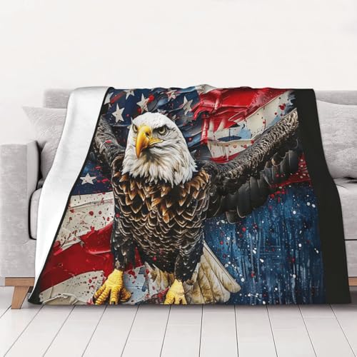 FHESDMN Flanell-Fleecedecke mit amerikanischer USA-Flagge, bedruckt, Couchdecke, Sofa-Settees, flauschige, dicke Decken sind für alle Jahreszeiten geeignet, 60 x 50 cm FHESDMN Flanell-Fleecedecke mit amerikanischer USA-Flagge, bedruckt, Couchdecke, Sofa-Settees, flauschige, dicke Decken sind für alle Jahreszeiten geeignet, 60 x 50 cm von FHESDMN