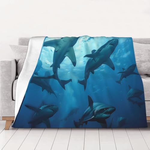 FHESDMN Hammerhead Sharks bedruckte Flanell-Fleecedecke, Couchdecke, Sofa-Settees, flauschige, dicke Decken sind für alle Jahreszeiten geeignet, 80 x 60 cm FHESDMN Hammerhead Sharks bedruckte Flanell-Fleecedecke, Couchdecke, Sofa-Settees, flauschige, dicke Decken sind für alle Jahreszeiten geeignet, 80 x 60 cm von FHESDMN