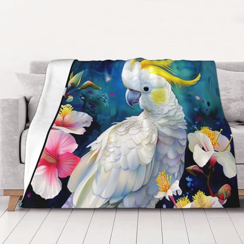 FHESDMN Schöne Flanell-Fleecedecke mit Kakadu-Motiv, bedruckt, Couchdecke, Sofa-Settees, flauschige, dicke Decken sind für alle Jahreszeiten geeignet, 40 x 30 cm FHESDMN Schöne Flanell-Fleecedecke mit Kakadu-Motiv, bedruckt, Couchdecke, Sofa-Settees, flauschige, dicke Decken sind für alle Jahreszeiten geeignet, 40 x 30 cm von FHESDMN