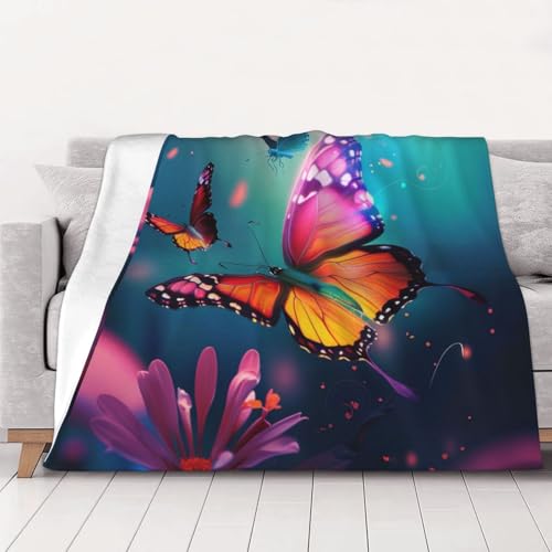 FHESDMN Schöne Flanell-Fleecedecke mit Schmetterlingsdruck, Couchdecke, Sofa-Settees, flauschige, dicke Decken sind für alle Jahreszeiten geeignet, 50 x 40 cm FHESDMN Schöne Flanell-Fleecedecke mit Schmetterlingsdruck, Couchdecke, Sofa-Settees, flauschige, dicke Decken sind für alle Jahreszeiten geeignet, 50 x 40 cm von FHESDMN