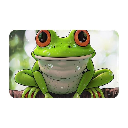 Niedlicher Frosch-Kunstdruck, waschbarer Teppich, rutschfester Teppich, kleiner Eingangsteppich, Innenmatte, Eingangsteppich, 49 x 80 cm Niedlicher Frosch-Kunstdruck, waschbarer Teppich, rutschfester Teppich, kleiner Eingangsteppich, Innenmatte, Eingangsteppich, 49 x 80 cm von FHESDMN