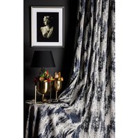 Vorhangstoff Gemustert Stoff Luxus Schlafzimmer Wohnzimmer Grau Blau Schwarz Gold Drapieren von FHFABRIC