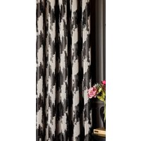 Vorhang Stoff Gemustert Luxus Schlafzimmer Wohnzimmer Grau Gold Blau Schwarz von FHFABRIC