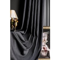 Vorhang Silbrig Gestreift Stoff Luxus Schlafzimmer Wohnzimmer Schwarz Grau Orange Blau Braun Benutzerdefinierte Größe Drapieren von FHFABRIC