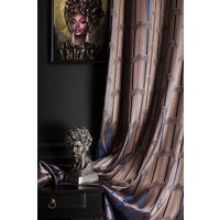 Navy Blue Vorhänge, Vorhänge Panel, Luxus Für Schlafzimmer&wohnzimmer Gestreift Gemusterten Stoff Benutzerdefinierte Größe Drapieren von FHFABRIC