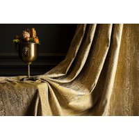 Gold Vorhang Panel Gestreift Gemusterten Stoff Luxus Schlafzimmer Wohnzimmer Benutzerdefinierte Größe Drapieren von FHFABRIC