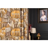 Luxus Haus Gemusterten Vorhang Für Wohnzimmer Schlafzimmer, Benutzerdefinierte Größe Drapieren, Gelb Schwarz Grau Vorhänge, Print Moderner von FHFABRIC