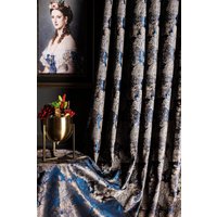 Navy Blau Vorhänge, Panel Luxus Vorhänge Für Schlafzimmer Wohnzimmer Gestreift Gemusterte Stoff Benutzerdefinierte Größe Drapieren von FHFABRIC