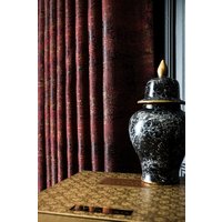 Vorhang Gemusterter Stoff Gemustert Luxus Schlafzimmer Wohnzimmer Burgund Rot Schwarz Blau Grau Orange Benutzerdefinierte Größe Drapieren von FHFABRIC