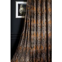 Vorhang Panel Gestreift Damast Gemustert Stoff Luxus Schlafzimmer Wohnzimmer Schwarz Braun Orange Benutzerdefinierte Größe Drapieren von FHFABRIC