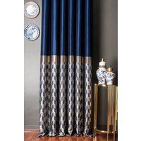 Vorhang Gemusterter Stoff Gemustert Luxus Schlafzimmer Wohnzimmer Schwarz Gold Grau Silber Creme Navy Benutzerdefinierte Größe Drapieren von FHFABRIC