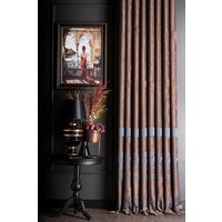 Vorhang Panel, Luxus Damast Gemustert Gestreift Drapieren Für Wohnzimmer Schlafzimmer, Blau Braun Vorhänge, Benutzerdefinierte Größe Farbblock von FHFABRIC
