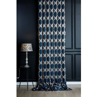 Vorhang Panel Blau Beige Gestreift Gemusterten Stoff Luxus Schlafzimmer Wohnzimmer Benutzerdefinierte Größe Drapieren von FHFABRIC