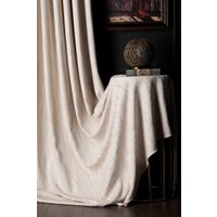 Gardinen-Leinen Gemusterter Gestreifter Stoff Luxus Wohnzimmer Schlafzimmer Creme Braun Grau Blau Benutzerdefinierte Größe Drapieren Haus von FHFABRIC