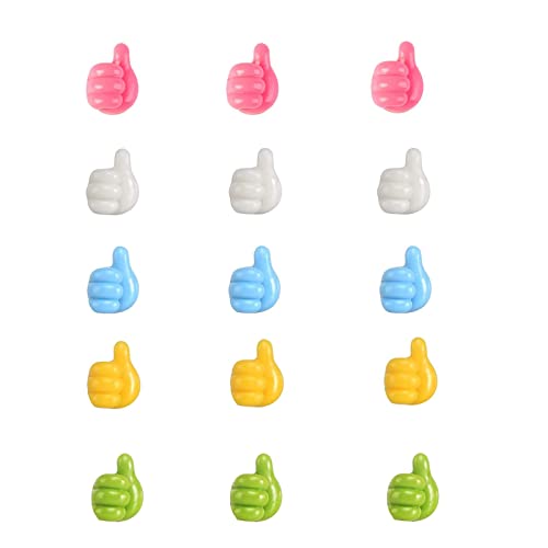 FHGLER 15 Stück Handgestenhaken,Thumb Hooks,Mini Daumen Hoch Halter, Multifunktionaler Wandhaken Kabelclips für Schreibtisch,Netzkabel,Auto,Wandaufbewahrung von FHGLER