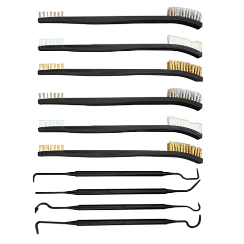 FHGLER 6 Stück Metallbürste mit doppeltem Ende + 4 Stück Reinigungsspitzen, Mini-Bürsten aus Metall zum Reinigen von Schlacken und Rollen von FHGLER
