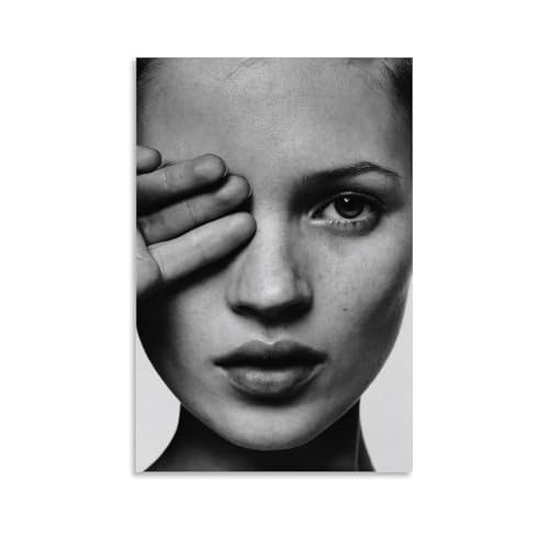 FHILTNMWC Kate Moss Schwarz-Weiß-Fotoposter auf Leinwand, gerahmt, mit Holzrahmen, für Zuhause, Schlafzimmer, Garage, Art-Deco, 40 x 60 cm, ungerahmt FHILTNMWC Kate Moss Schwarz-Weiß-Fotoposter auf Leinwand, gerahmt, mit Holzrahmen, für Zuhause, Schlafzimmer, Garage, Art-Deco, 40 x 60 cm, ungerahmt von FHILTNMWC