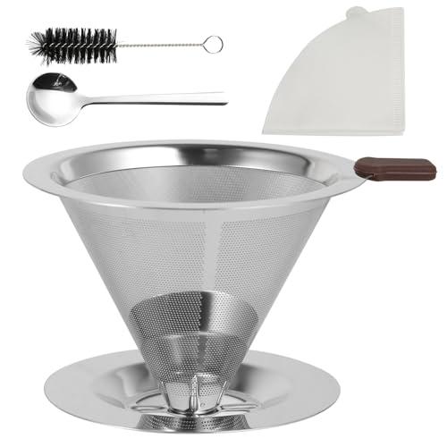 FHISKUNYU - 2-stöckiger Kaffeetrichter - Ätz- und Präzisionsnetz für saubere Filtration - Inklusive Pinsel, Löffel und 40 Filter FHISKUNYU - 2-stöckiger Kaffeetrichter - Ätz- und Präzisionsnetz für saubere Filtration - Inklusive Pinsel, Löffel und 40 Filter von FHISKUNYU