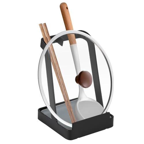 FHISKUNYU Deckelhalter Multifunktionaler Halter für Küchenutensilien,Topfdeckelhalter,Löffelhalter, für Deckel, Löffel, Stäbchen, Schaufel, schwarz, langlebig und leicht zu reinigen FHISKUNYU Deckelhalter Multifunktionaler Halter für Küchenutensilien,Topfdeckelhalter,Löffelhalter, für Deckel, Löffel, Stäbchen, Schaufel, schwarz, langlebig und leicht zu reinigen von FHISKUNYU