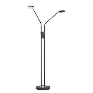 home24 Stehleuchte 2-flammig 25 x 150 x 25cm Schwarz/Schwarz/Chrom Material: Metall Metallart: Eisen Oberfläche Metall: Lackiert LED-Platine von home24