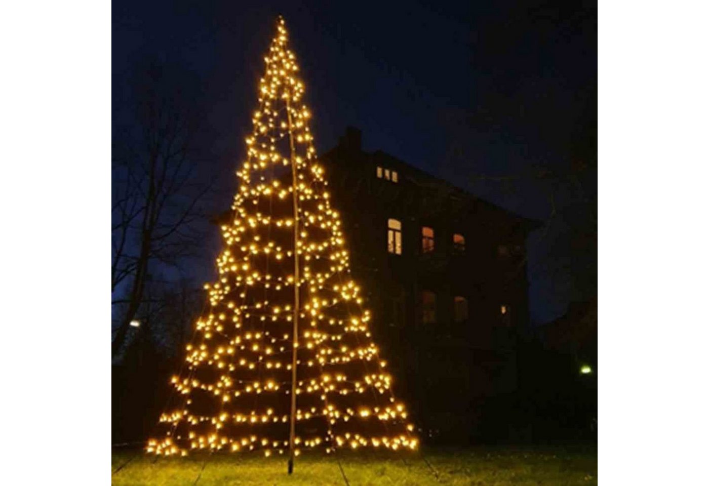FHS Lichterkette LED Tannenbaum Galaxy 600 cm 960 warmweiße LED, für Fahnenmast geeigne von FHS