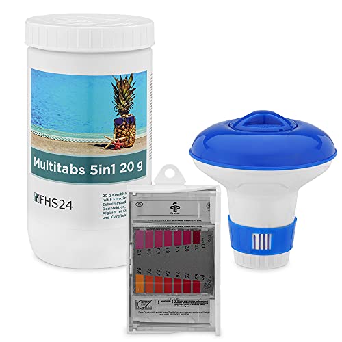 FHS 24 Spar Set 1 MultiTabs 20g 1kg Dosierschwimmer Testkit Testtabletten Multitabs Pool Set Wasserpflege Chlor Wasserdesinfektion FHS 24 Spar Set 1 MultiTabs 20g 1kg Dosierschwimmer Testkit Testtabletten Multitabs Pool Set Wasserpflege Chlor Wasserdesinfektion von FHS24