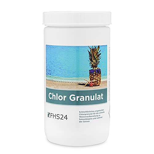 FHS24 Chlor Granulat 1kg schnelllöslich Chlorgranulat Desinfektion Chlorung Pool Wasserpflege Poolpflege von FHS24