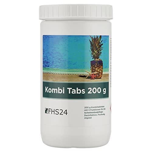 FHS24 Kombi Tabs 200 g 1kg Chlor Kombitabs Multifunktionstabletten Desinfektion Flockung Algizid von FHS24