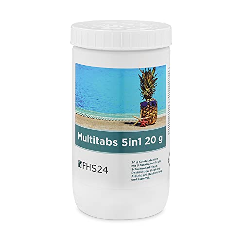 FHS24 MultiTabs 20g Chlor 5 in 1 Multifunktionstabletten 1 kg Poolreinigung Multitabs FHS24 MultiTabs 20g Chlor 5 in 1 Multifunktionstabletten 1 kg Poolreinigung Multitabs von FHS24