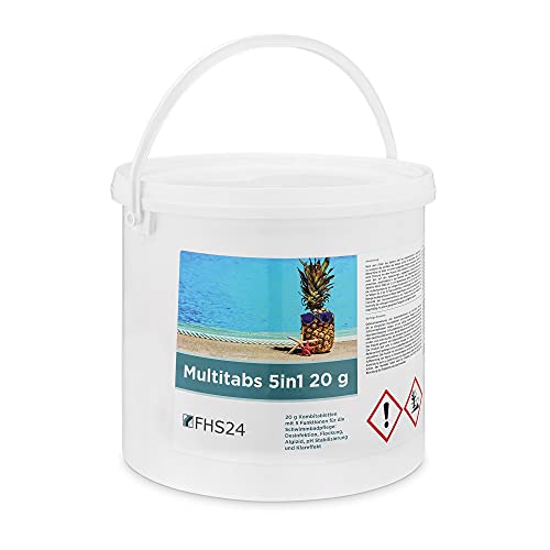 FHS24 MultiTabs 20g Chlor 5 in 1 Multifunktionstabletten 5 kg Poolreinigung Multitabs von FHS24