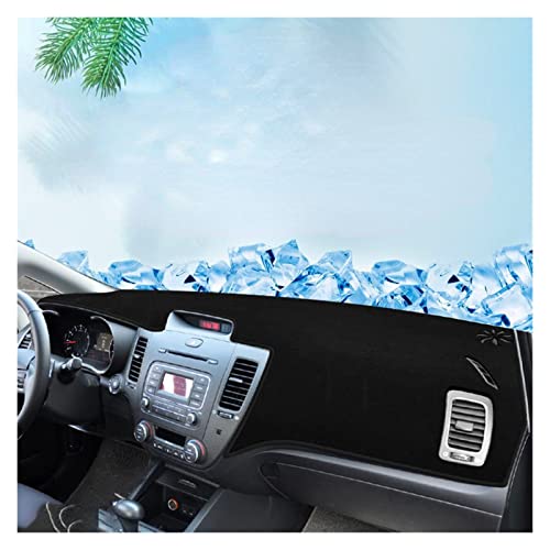 Dash Mat Teppich Für Kia Für K3 2013-2018 Auto Dashboard Abdeckung Matte Sonnenschutz Pad Instrument Panel Teppiche Borte Dekoration Zubehör Beschützer Armaturenbrett Matte(LHD Black 13-18) von FHSUF