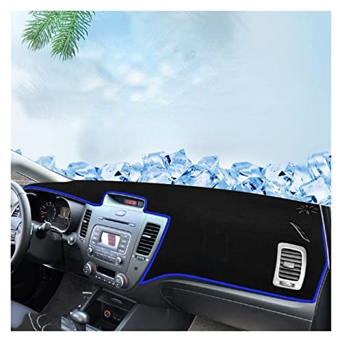 Dash Mat Teppich Für Kia Für K3 2013-2018 Auto Dashboard Abdeckung Matte Sonnenschutz Pad Instrument Panel Teppiche Borte Dekoration Zubehör Beschützer Armaturenbrett Matte(LHD Blue 13-18) von FHSUF