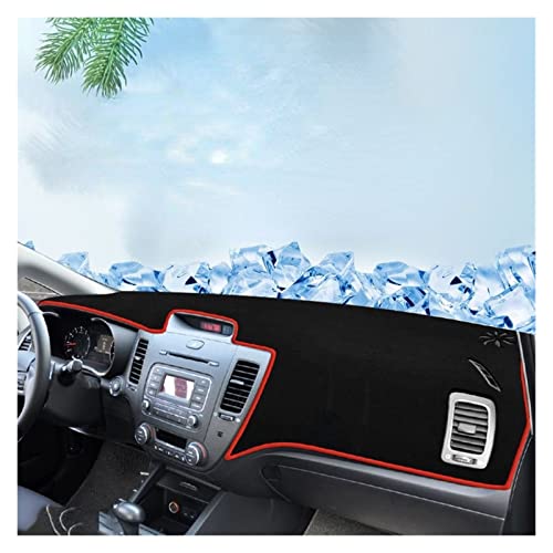 Dash Mat Teppich Für Kia Für K3 2013-2018 Auto Dashboard Abdeckung Matte Sonnenschutz Pad Instrument Panel Teppiche Borte Dekoration Zubehör Beschützer Armaturenbrett Matte(LHD Red 13-18) von FHSUF