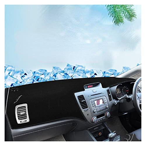 Dash Mat Teppich Für Kia Für K3 2013-2018 Auto Dashboard Abdeckung Matte Sonnenschutz Pad Instrument Panel Teppiche Borte Dekoration Zubehör Beschützer Armaturenbrett Matte(RHD Black 13-18) von FHSUF